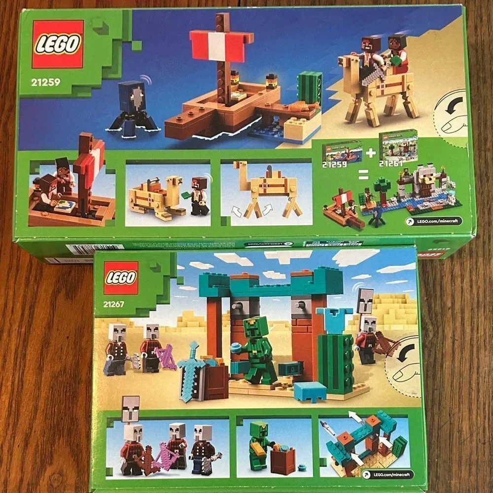 2 🆕 LEGO Minecraft Adventure sets Pirate 🏴‍☠️ 21259 Desert🏜️Patrol 21267